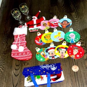 Wine bottle covers, ornament decor, and wine glasses!